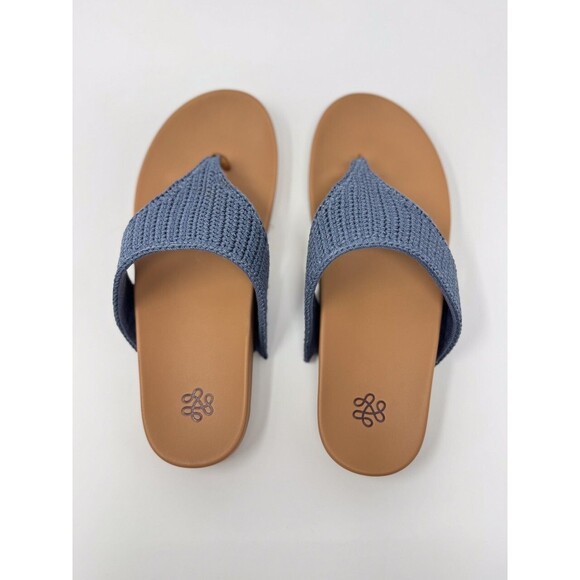 The Sak Womens Sandals Blue Shana Thong Crochet Flat Slide Slip On Boho US 8 - Picture 5 of 6